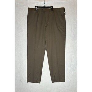 NWT Saddlebred Men’s Comfort Waist Straight Fit Flat Front Dress Pants Mocha 40W